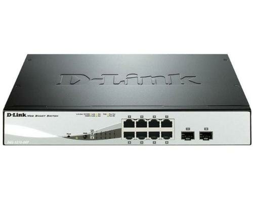 D-Link DGS-1210-08P: 8 Port PoE SmartSwitch 8xGigabit, Layer2, 2xSFP shared