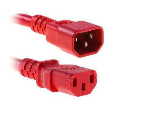 Verlängerungs-Netzkabel 230V: 2 Meter Kaltgerätestecker, rot