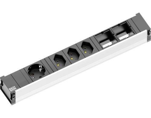 Steckdoseneinheit CONI, 3xT13, 1xSchuko 2x Custom - Abdeckung leer