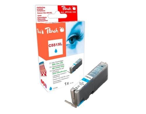 Peach Tinte Canon CLI-551c cyan zu IP7250, MG5450, MG6350,  13ml