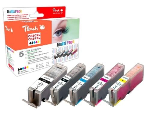 Peach Tinte Canon PGI-550/CLI-551 Combi Pck 1x black/photo black/cyan/magenta/yellow