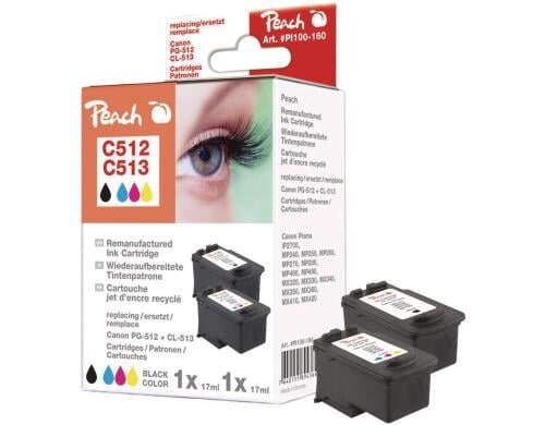Peach Tinte Combi Pack Canon PG-512-CL-513 zu IP 2702/2700, black + color