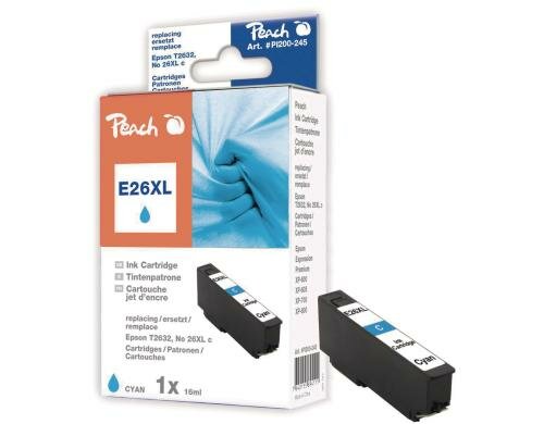 Peach Tinte Epson T2632 Nr.26XL cyan zu Expression X600, 605, 700, 800, 16ml