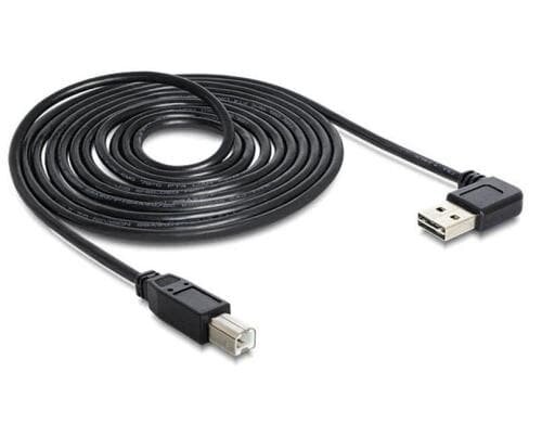 USB2.0-Kabel Easy A-B: 1m USB-A Seite 90°gew. beidseitig einsteckbar
