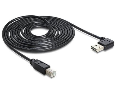 USB2.0-Kabel Easy A-B: 3m USB-A Seite 90°gew. beidseitig einsteckbar