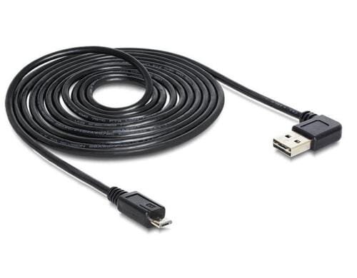 USB2.0-Kabel Easy A-MicroB: 1m USB-A Seite 90° gew. beidseitig einsteckbar
