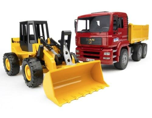 Bruder Spielwaren MAN TGA Kipp-LKW/FR130 kippbares Fahrerhaus, kippbare Mulde