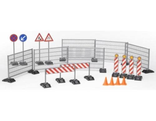 Bruder Spielwaren Zubehör Baustellenset Zäune, Schilder und Pilonen