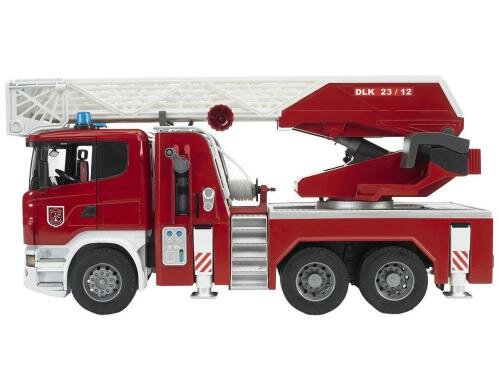 Bruder Spielwaren SCANIA Feuerwehrleiterw. klappbare Aussenspiegel, Türen zum öffnen