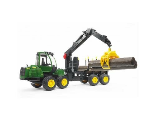 Bruder Spielwaren John Deere 1210E Rückezug mit Holzgreifer und 4 Baumstämmen