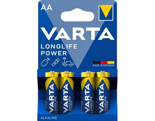VARTA Longlife Power AA, 1.5V, 4Stk vergl. Typ LR06, MIGNON, AM3, AA