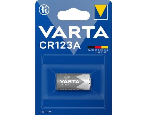 VARTA Lithium Batterie CR123A, 1Stk Kapazität 1480 mAh