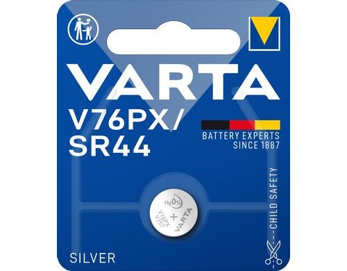 VARTA Knopfzelle V76PX, 1.55V, 1Stk vergl. Typ 4075, SR44