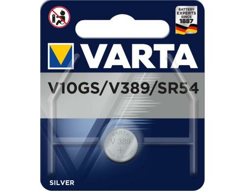 VARTA Knopfzelle V10GS / V389 , 1.55V, 1Stk vergl. Typ 4173, SR54,