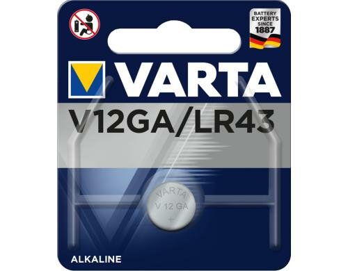 VARTA Knopfzelle V12GA, 1.5V, 1Stk vergl. Typ 4078, LR43