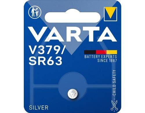 VARTA Knopfzelle V379, 1.55V, 1Stk vergl. Typ 379 / SR63
