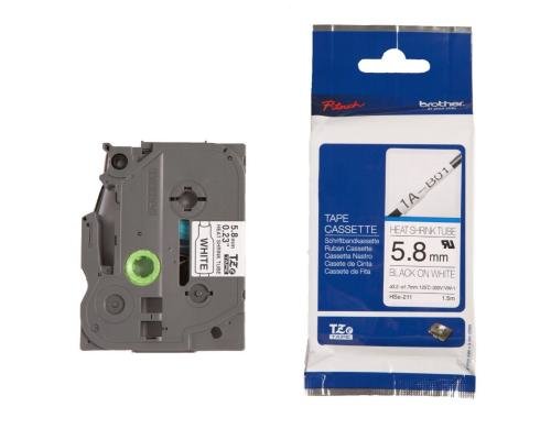 Brother Ptouch Heissschrumpfschlauch HSe211 w/s, 5.8mmx1.5m, für PTE300VPC1