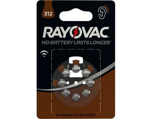 VARTA Rayovac Hörgerätebatterie 312 HA312, PR41, 1.45 V, Zink-Luft (ZN/O2)