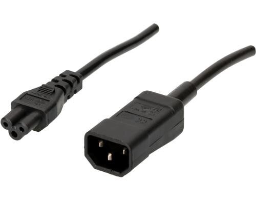 Verlängerungs-Netzkabel C14/C5, 1.5m schwarz