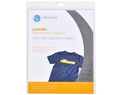 Silhouette Aufbügelfolie für dunkle Stoffe Set mit 5 Stück, für dunkle Stoffe
