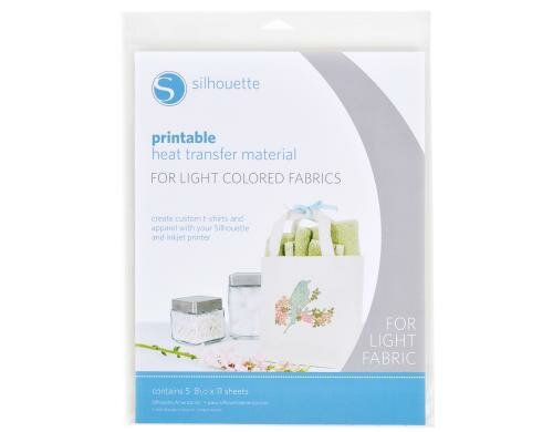 Silhouette Aufbügelfolie für weisse Stoffe Set mit 5 Stück, für weisse Stoffe