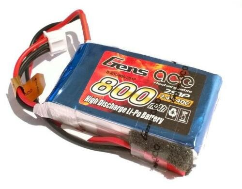 Gens LiPo-Akku 7.4V 800mAh 40C 2S1P 56.35x29.41x15.37mm 49.2g