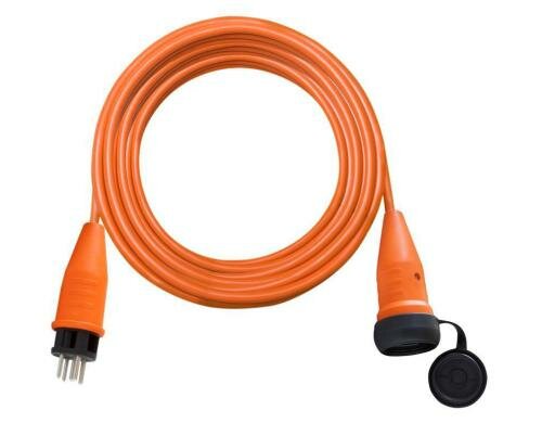 Qualitäts-Baustellenverlängerungskabel 10m, orange, 5-polig, T15/T15, IP44
