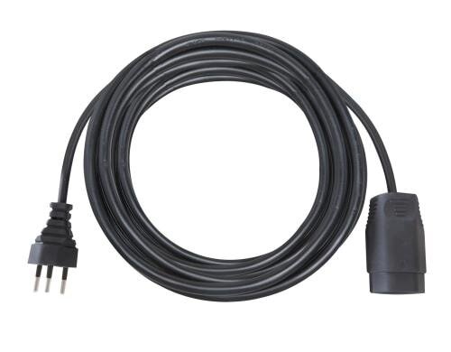Kunststoff-Verlängerungskabel, 50m, schwarz 50m, schwarz, 3-polig, T12/T13