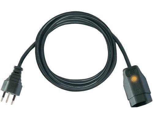 Kunststoff-Verlängerungskabel, 3m, schwarz 3m, schwarz, 3-polig, T12/T13