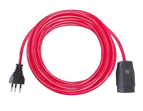 Kunststoff-Verlängerungskabel, 10m, rot 10m, rot, 3-polig, T12/T13
