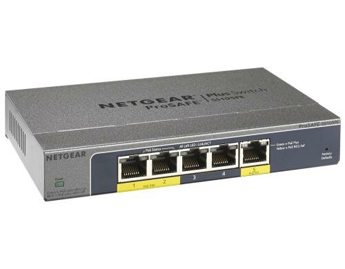 Netgear GS105PE: 5 Port Switch 5-Port G. P. Switch mit PoE-Passthrough