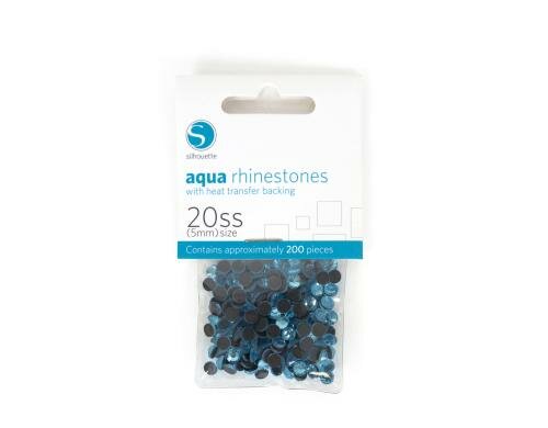 Silhouette Strass 20ss aqua 200 Stück, Rückseite mit Schmelzkleber