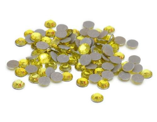 Silhouette Strass 20ss gelb 200 Stück, Rückseite mit Schmelzkleber