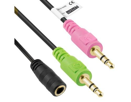 Hama Klinken-Adapter, 4 pol. 3.5mm Klinken St auf 2x3.5mm Klinken Stecke