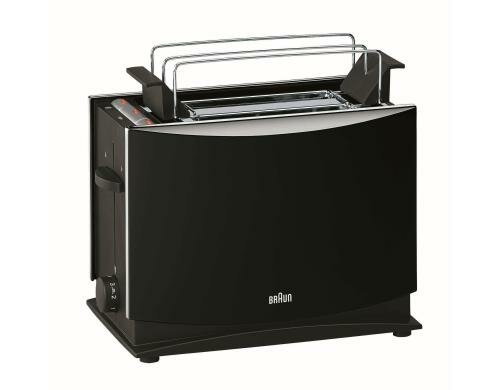 Braun Toaster Multiquick 3 HT450 schwarz Abnehmbare Brötchenaufsatz, Aufwärmfunktion