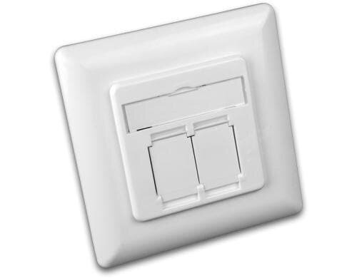 Wirewin RJ-45 Unterputz Datendose, 2-fach Cat.5e, geschirmt, reinweiss