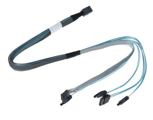 LSI HD-SAS Kabel: SFF-8643-4xSATA, 0.6m intern, Multilane, für direkt an SATA