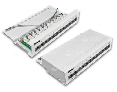 Wirewin 10 Patchpanel: 12 Port, 1HE, grau Cat.5e, zu 10 Wandschrank