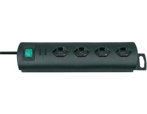 Brennenstuhl Primera-Line Steckdosenleiste 4xT13 quer, mit Schalter, sz, 1.5m Kabel