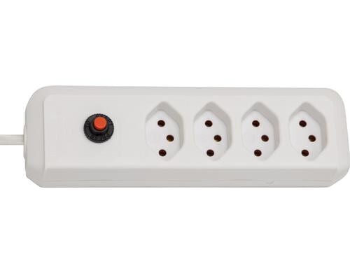 Brennenstuhl Swiss-Line Steckdosenleiste 4xT13, ohne Schalter, weiss, 1.5m Kabel