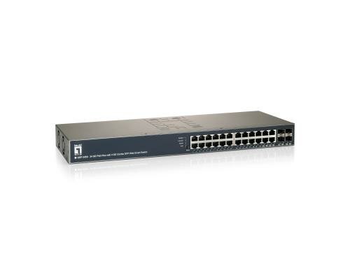 Level One GEP-2450: 20GE PoE+, 4GE SFP Web-Smart Switch, 185W, NT intern