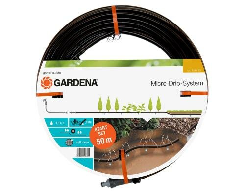 GARDENA Tropfrohr unterirdisch, 50m, 13.7mm Mit Basisgerät 1000, End- und T-Stück