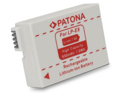 PATONA Akku LP-E8, 950 mAh / 7.4V für EOS 700D/650D/600D/550D