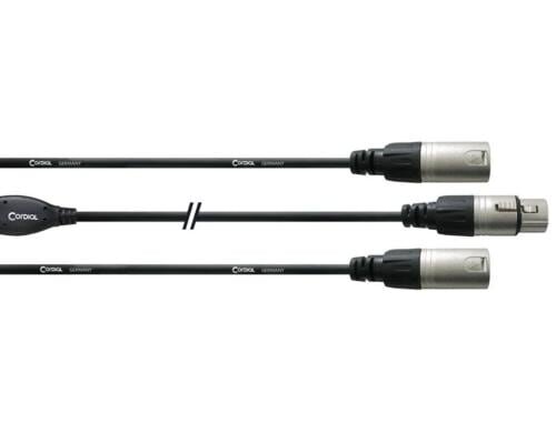 Cordial CFY 0.3FMM Y-Kabel, XLRf - 2x XLRm, 0.3m