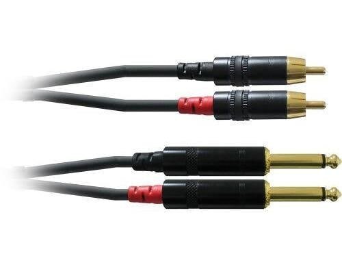 Cordial CFU 1.5 PC Studiokabel, 2x 6.3mm - 2x Chinch, 1.5m