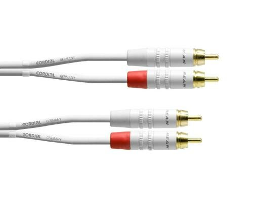 Cordial CFU 1.5 CC-SNOW Audiokabel, 2x Chinch - 2x Chinch, 1.5m
