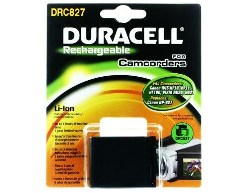 Duracell Lithium-Ionen-Akku BP-827 2550 mAh / 7,4 Volt, für Canon HG21/HF11