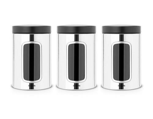 Brabantia Fensterdosen 3er Set 3 Stück, brilliant steel
