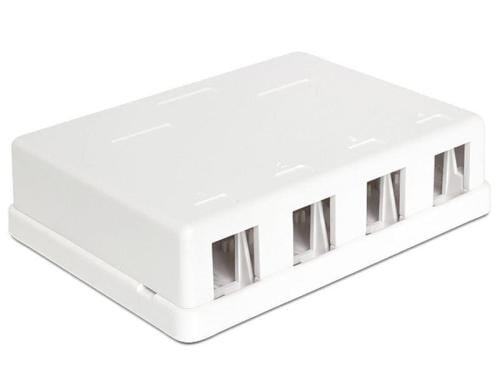 Delock Keystone Leergehäuse: 4 Port reinweiss, für Keystone Modul