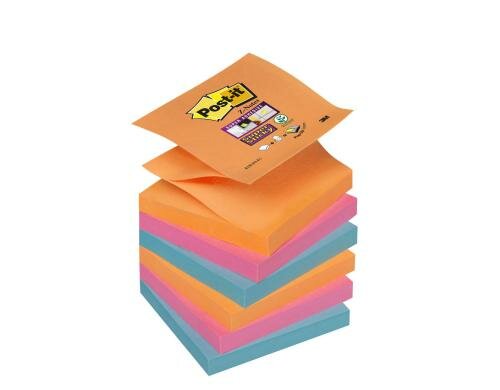 3M Post-it Super Sticky Z-Notes Electric Glow,6 Blocks à 90 Blatt ,76x76mm